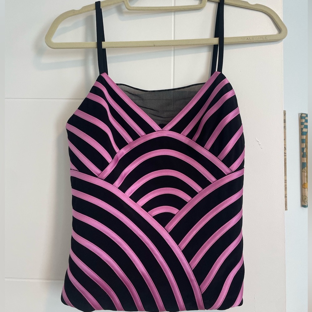 Joseph Ribkoff Black and Pink Top